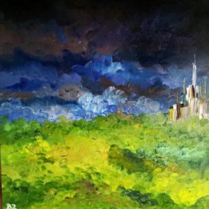 Lost, 70 x 70cm oil on canvas by Daria Zaseda