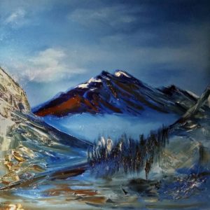 Mountains, 60 x 60 cm oil on canvas by Daria Zaseda