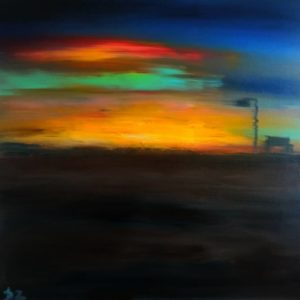 On the Road, 60 x 60 cm oil on canvas by Daria Zaseda
