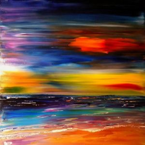 Summer Madness, 50 x 50cm oil on canvas by Daria Zaseda