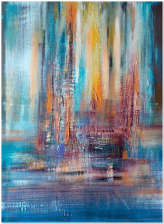 In to Blue, abstract painting by Mo Tuncay